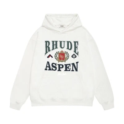 Abrigo de algodón con capucha estampado informal de alta calidad RHUDE para hombres y mujeres S-XL Foto 1 de 4