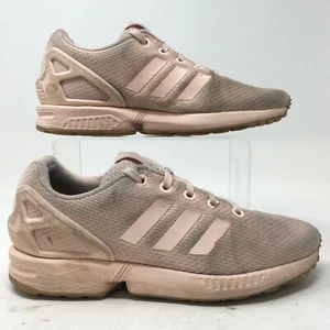 Adidas Shoes Youth Girls 4 Zx Flux Casual Lace Up Sneakers EH3174 Pink Fabric - Picture 1 of 12