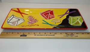 Clay Art Chinese Take Out Oblong Platter Plate Serving Dish Hand Painted - Picture 1 of 17