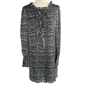 Vtg An Original Milly of New York 100% Silk Dress Black Retro 6 Pearls Classic - Picture 1 of 13