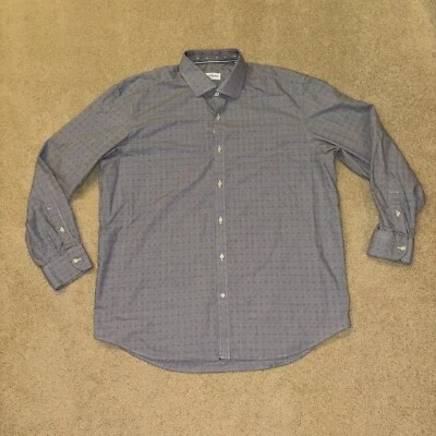 Robert Graham Houndstooth Plaid Button Down Shirt Grey White Black Size 46/18 - Image 1 of 4