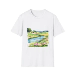 T-shirt paesaggio scenico, regalo amante della natura, maglietta softstyle, abbigliamento casual, estate - Foto 1 di 23