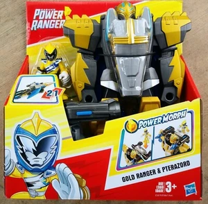 PLAYSKOOL HEROES POWER RANGERS GOLD RANGER & PTERAZORD FIGURE SET RARE - Picture 1 of 2