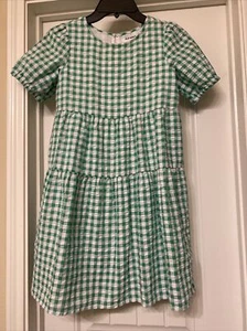 Old Navy Girls Checkered Dress White/green 10/12 - Picture 1 of 7