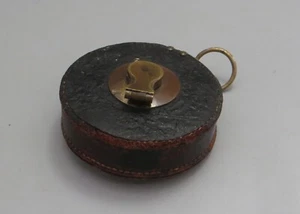 Antique / Vintage Unbranded 20 Ft Tape Measure, Leather , Links , Pocket Size - Picture 1 of 15