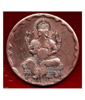 LORD SHREE GANESH JI 1818 TEMPLE TOKEN BIG SIZE 50 MM DIA , WEIGHT 45 GM. - Image 1 of 2