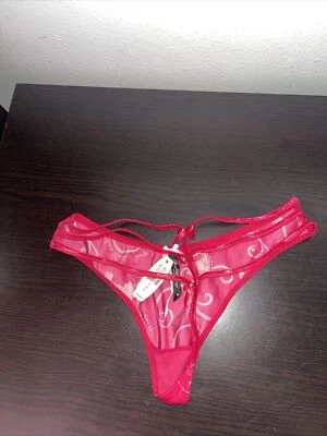 Винтажный Victoria's Secret шелковистый второй кожи атласный сексуальный маленькие вещи стринги M новый с Ярлыками - Изображение 1 из 4