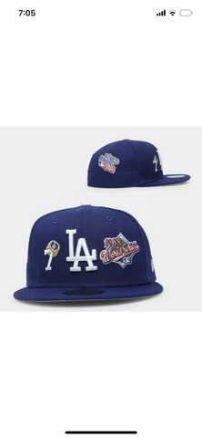 LA DODGERS FITTED HAT 7 3/4NEW ERA Los Angeles Rings & Champions MLB club cap Cover