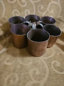LOT OF 6 VINTAGE COPPER CUPS - Picture 1 of 12