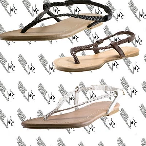 SANDALIA TANGA CHANCLAS TEJIDA CHANCLAS PARA MUJER BEACH BASICS 212306W PARA MUJER EE. UU. 7 - Imagen 1 de 8