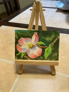 Carta artistica originale ACEO fiori floreali 2,5 x 3,5 pollici dipinto acrilico 2 - Foto 1 di 1