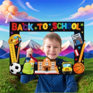 Colorful Party Paper Frame School Season Welcome To School Signs Class Reunion - Picture 1 of 12