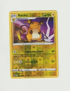 Raichu Pokemon TCG Sword & Shield Silver Tempest Card 050/195 Reverse Holo - Picture 1 of 3