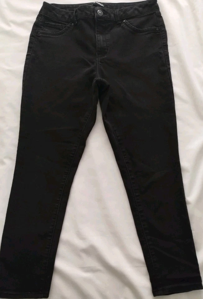 WOMEN'S d.Jeans BLACK SLIM JEGGING STRETCHY DENIM JEAN PANTS SIZE 12 x 26L ANKLE - Image 1 of 4