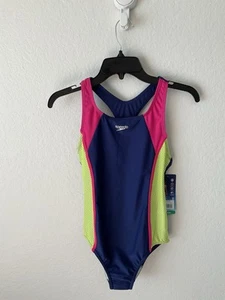 Speedo Youth Girls 1-Piece Swimsuit UPF 50+ Chlorine Resistant XL Stretchy comfy - Picture 1 of 3
