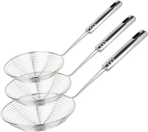 Spider Skimmer Strainer Ladle Deep Frying Chinese Spoon and Stainless Steel Wire - Picture 1 of 5