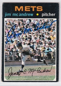 Jim McAndrew 1971 Topps SIGNED CARD AUTOGRAPH 1969 NY Mets World Series Champ - Picture 1 of 1