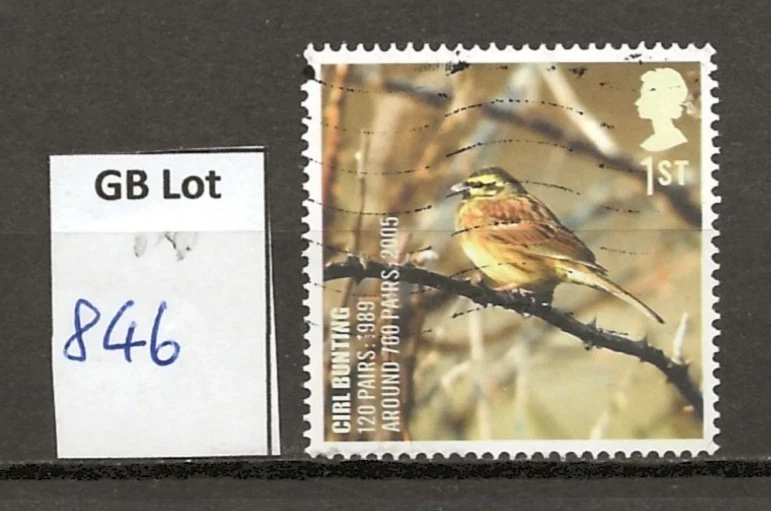 GB stamp Lot 846 - 2007 Action for Species 1 SG2767 Cirl Bunting -  genuine used - Image 1 of 1
