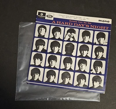 THE BEATLES A HARD DAY'S NIGHT EP 7" VINYL 45 PARLOPHONE UK MONO EX+ VINTAGE 60s - Image 1 of 4