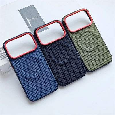 For iPhone 17 Pro Max Air Magnetic Hybrid TPU+Nylon+Metal Back Case Matte Cover - Image 1 of 4