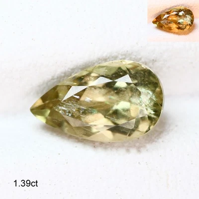 Increíble pera de 1,39 quilates 8,9 x 5,3 mm verde oliva a rojo pavo diáspora natural Foto 1 de 4