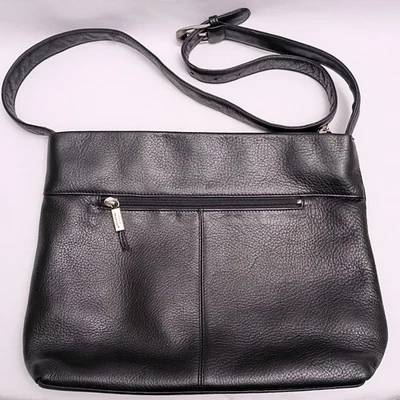 Stone Mountain Soft Faux Leather Black Crossbody Shoulder Bag Handbag Purse - Image 1 of 4