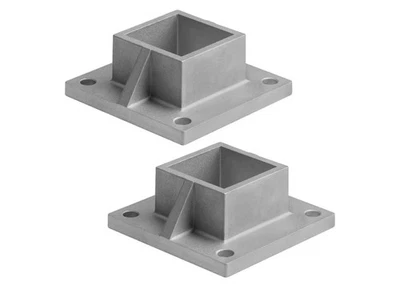Brida de poste de piso de aluminio de alta resistencia de 2 piezas para poste cuadrado de 2" para cerca y cubierta de 2" x 2" Foto 1 de 3