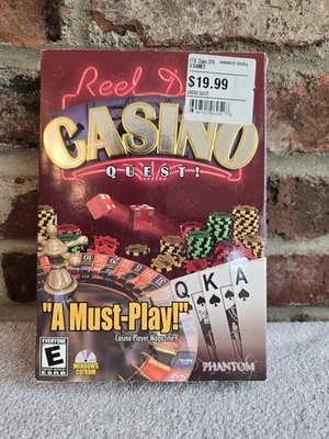 Reel Deal Casino Quest (PC CD ROM, 2002) Big Box Jewel Case & Manual Windows 95+ - Image 1 of 4