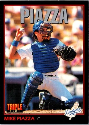 1993 Triple Play Mike Piazza #55 Los Angeles Dodgers Baseball Card - Image 1 of 2