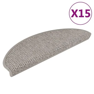 Stair Mats Self-adhesive Carpet Rug Sisal-Look 15 pcs Silver vidaXL - Picture 1 of 9
