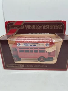 MATCHBOX Y-23 1922 AEC OMNIBUS RAC MODELS OF YESTERYEAR SCALE 1:72 New Vintage - Picture 1 of 7