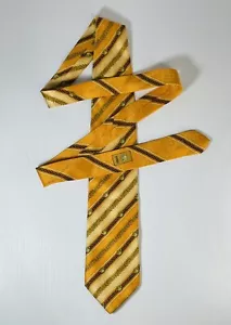 Corbata de seda Gianni Versace para hombre amarillo naranja oscuro patrón icónico vintage - Imagen 1 de 7