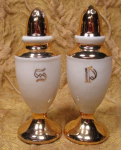 Theodore Haviland New York CONCORDE salt & pepper shakers -white/cream w/gold - Picture 1 of 5