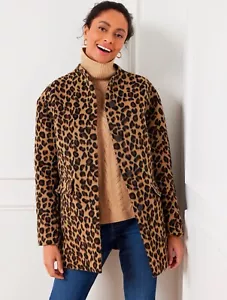 Talbots LEOPARD WOOL BLEND COAT XL NWT !WEAR NOW! - Picture 1 of 4