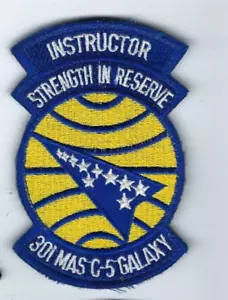PATCH USAF 301 MAS C-5 INSTRUCTOR MILITARY AIRLIFT TRAVIS AFB W - Picture 1 of 1