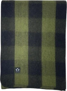 Plaid Wool Blankets - 4.5lbs Warm, Heavy, Washable, Large | Great for Camping - Picture 1 of 7