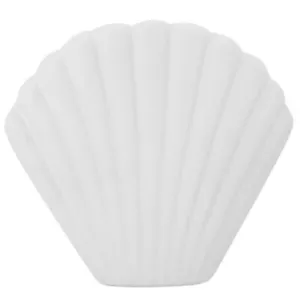 White Ceramic Scallop Shell Vase - 17cm Flower Vessel Hamptons Coastal Fan Decor - Picture 1 of 2