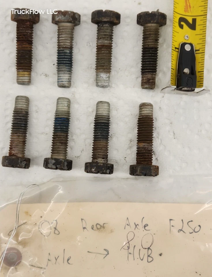 2008-2010 Ford F250 F350 Rear Axle Shaft to Hub Bolts 2" Set (8) Used OEM - Image 1 of 1