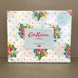 NUOVO set lenzuola gemelle Cath Kidston London BUNCHS rosa 3 pezzi - 100% cotone 200 fili - Foto 1 di 14