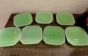 7 Magnolia Hearth & Hand  ~Retro Glass Jadeite Appetizer Or Dessert Plates - Picture 1 of 5
