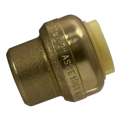10 Pack  XFITTING Push Fit Cap, 1/2", Push-To-Connect End Cap Plug, Brass - Image 1 of 4