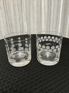Mikasa Cheers Set Of 2 Double Old Fashioned Whiskey Tumbler Lowball Etched Glass - Picture 1 of 6
