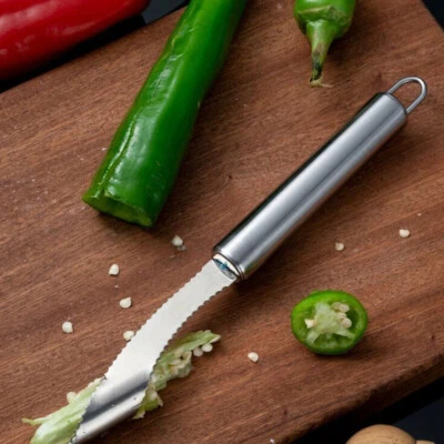 1x Pfefferentkerner Werkzeug Edelstahl Chili Entkerner Entferner Samenentferner - Bild 1 von 4