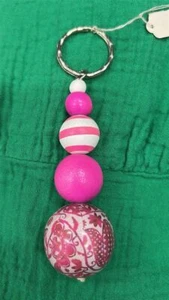 Anna Chandler Bobble Keychain - Pink Fuchsia Floral - Picture 1 of 1