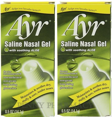 Носовой ГЕЛЬ Ayr Saline с алоэ 0,5 унции ЛУЧШЕЕ УВЛАЖНЕНИЕ НОСА В НАЛИЧИИ! (2 упаковки)^ - Изображение 1 из 3