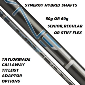 ALDILA SYNERGY HYBRID SHAFTS - 50g or 60g SENIOR/REGULAR/STIFF & ADAPTOR - Picture 1 of 1