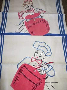 VINTAGE LEINEN GESCHIRRTÜCHER Kreuzstich blau weiß Topflappen UNIKAT Retro RAR - Bild 1 von 5