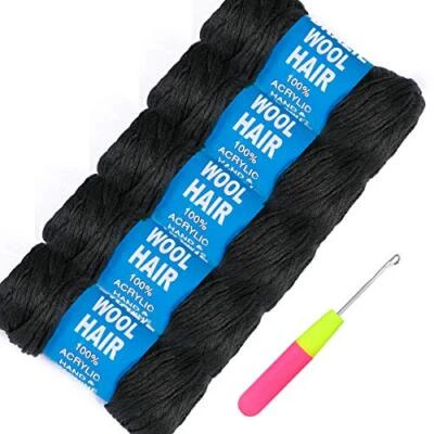 5Roll Brazilian Yarn Wool Hair Arylic Yarn for Hair Crochet  Assorted Sizes  - Image 1 of 4