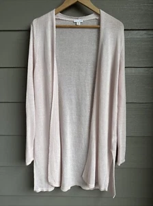 J Jill Strickjacke Pullover Gr. M rosa locker Strick offen Leinen Long Line Beachy - Bild 1 von 8