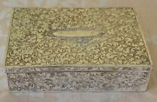 Vintage Silver plated Jewellery trinket box 509 grams. Measurements are 12cm x 9